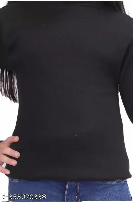 Turtle high neck woolen winter sweater, long sleeves, solid design for girls aged 0-78 years. Pack of one, made from nylon fabric in India