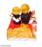 Marble-finish polyresin Shiv Parivar family statue, 7-inch home temple idol for pooja room