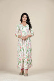 Pure cotton, naira cut, gota lace summer kurti with three-quarter sleeves and half lining, Indian origin
