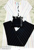 Black cotton kurta set with dupatta and bottomwear, printed pattern, pack of 4 sizes (S-XXL), India origin