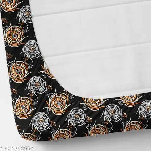 Multi-colored, cotton blend, super fine ethnic motif single elastic bedsheet (60X90 inch) with 1 pillow cover, machine washable - SchaleSaius Branded Prime collections