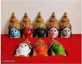 Multicolor metal Decorative Showpiece: Set of 8 Ashtalakshmi Devi Faces, 65 inches