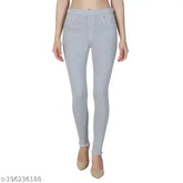 Women's denim jegging, cozy and colorful, solid pattern, size 28 (waist 28in, length 37in), made in India