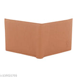 Brown faux leather bi-fold wallet, slim design, high quality PU leather, durable and convenient for daily use