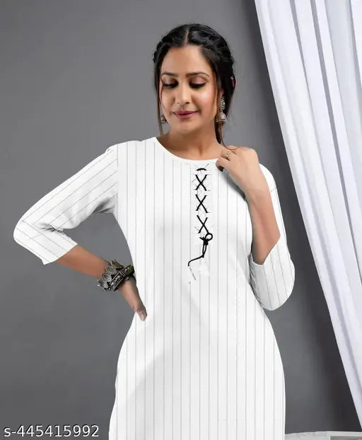 Striped cotton kurti palazzo set, affordable, comfortable, and lightweight for women & girls. Made in India