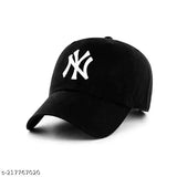 Cotton cap set: Trendy solid-colored caps for kids and adults, pack of 2, modern baseball style from India