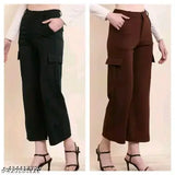 Solid cotton-lycra cargo four-pocket pants, available in S, M, L, XL