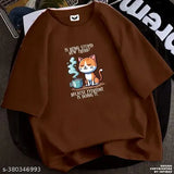 Oversized plus-size women's cotton t-shirt, trendy printed design with 'stupid' text, available in multiple sizes from XS to XXXL