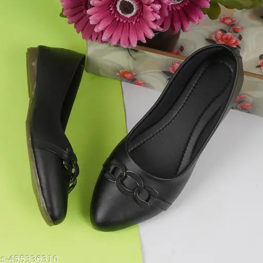 Stylish synthetic leather slip-on ballerinas in women's sizes IND-5 to IND-9, comfortable casual footwear from India