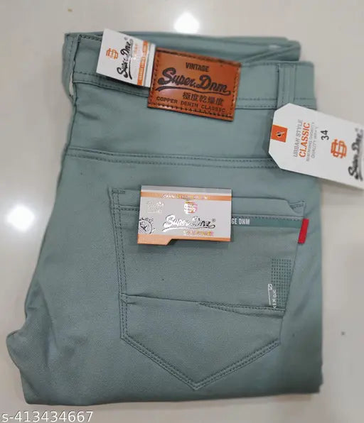 Men's solid denim jeans, size 30 (waist 30in, length 41in, hip 36in), made in India