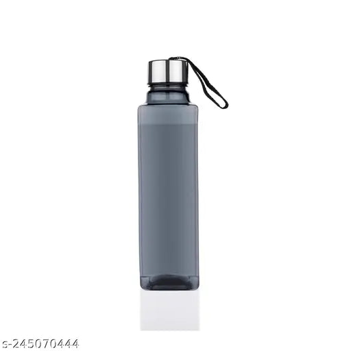 Black BPA-free square water bottle (1000 ml), pack of 3 for summer fridge, office, gym use