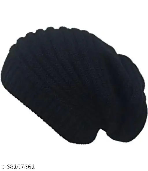 Wool winter beanie, solid design for men & women, Indian-made accessory