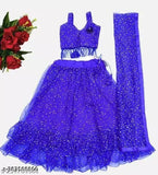 Cotton silk and tissue dupatta embellished lehenga-choli set for toddlers to young girls, Indian fashion for traditional events