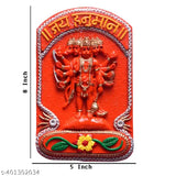 Multicolor polyresin Panchmukhi Hanuman wall hanging, size 75 inches. Adds spiritual elegance to home decor