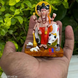 Antique marble finish Shri Dattatrey statue, 35 inches. Marble idol with spiritual essence, ideal for puja mandir, living room, car dashboard, or home decor. Made of polyresin, durable and long-lasting colors, easily cleanable. Great gift for various occasions like marriage, anniversary, parents' day, birthdays, housewarming, office inaugration, festivals, or corporate gifts. Origin: India
