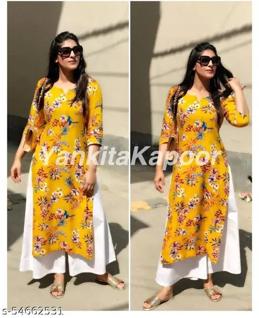 Rayon Adrika Ensemble Women Kurta Set with Palazzos, printed net design, three-quarter sleeves. (Size S: Bust 34in, Shoulder 10in)