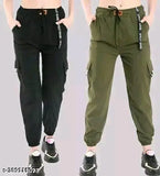 Women's cotton lycra combo joggers, self-designed, size 28/30/32/34, India-made athletic wear