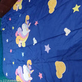 Dark blue cotton baby comforter, size 60x90x10 inches, suitable for ages 0-4 years