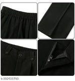 Scuba wide-leg pants, solid color, Tiger Style Simplicity for women and girls with pockets, size 26-32