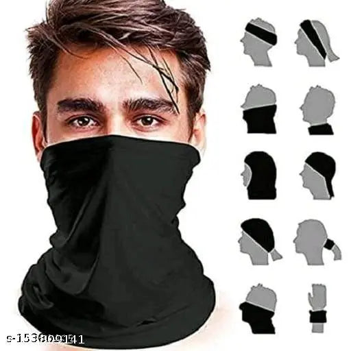 Cotton combo pack: 3-piece modern cap, face mask bandana, slim gloves set for men and women in solid style, India origin