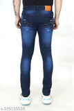 Dark blue carrot-fit denim jeans for men. Stylish and comfortable with a fashion-forward design. Available in sizes 28, 30, 32, and 34 (waist: 28in, 30in, 32in; length: 41in). Made in India