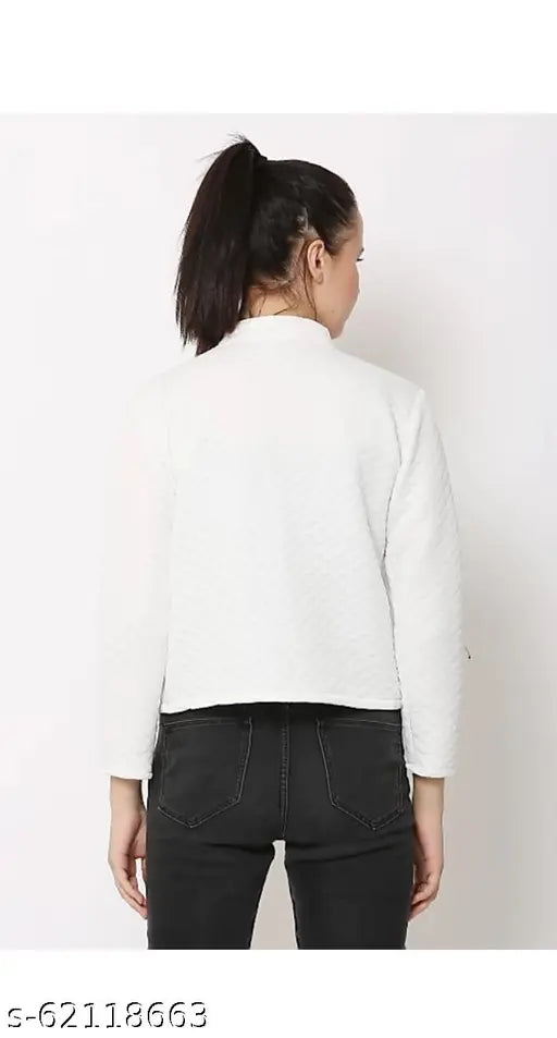 Textured wool zip jacket 2 (S: bust 34in, length 20in; M: bust 36in, length 21in), cool fabric for winter style