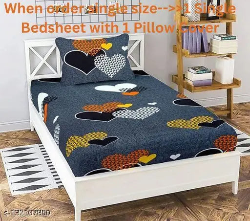 Glace cotton queen size double bedsheet, coarse texture, 90x90 inches, made in India