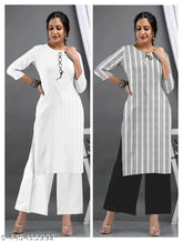 Cotton striped kurti-palazzo set, pure cotton, affordable and comfortable for women and girls. Indian design, lightweight, and stylish