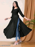 Georgette AASTHA blouse with three-quarter sleeves, solid color, Indian fashion clothing for women size S-XL