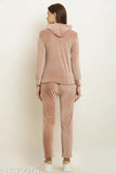 HR Collection Skin Velvet Nightsuit - Soft fleece pyjamas with adjustable hood, ultra-luxurious Indian velour fabric