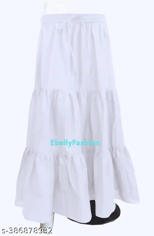 Rayon solid skirt, trendy latest women's skirt, fashionable Rayon skirt for women (size 24-46) on mannequin