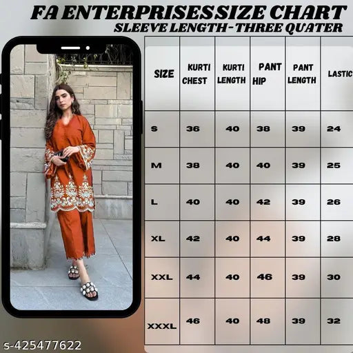 Pakistani rayon kurta set, embroidered with lace, three-quarter sleeves, viscose rayon fabric, available in S, M, L, XL, XXL, XXXL sizes