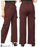 Purple cargo pants women casual fashion