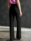 Trendy retro women's and girls cotton blend solid pants: casual, comfortable, and stylish workout wear for gym or everyday use