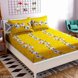 KIRAT cotton elastic king size fitted bedsheets, 210TC supersoft with botanical print, double bed (72x78+10 inches), ideal for summer, adult use