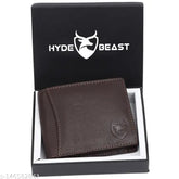 Genuine leather trendy men's wallet with 2 compartments, RFID security, textured pattern, free size (9cm x 11cm). Comes with packaging for gifting