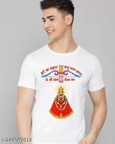 Trendy printed polyester t-shirt, short sleeves, round neck, men's size M, L, XL, XXL, made in India