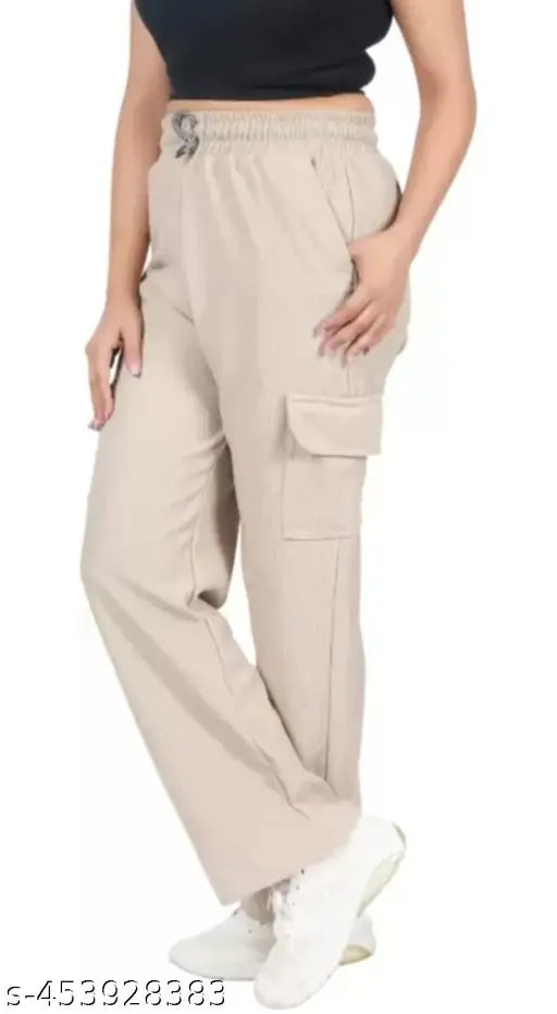 Cotton blend solid color girls' and women's Dori jogger pants combo from India (S, M, L, XL)