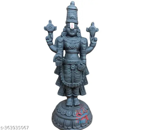 Ceramic Tirupati Balaji Murti, ornate figure from Tirumala Hills, India