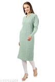 Embroidered woolen kurta set, long sleeves, M size (bust 36in), Indian handcraft