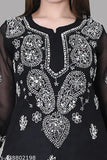 Georgette Lakhnavi Chikankari kurti & plazo set, full embroidered, XS-XL, Indian fashion for women