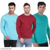 Men's round neck nylon full sleeves t-shirt in solid pattern, available in sizes S, M, L, XL from India