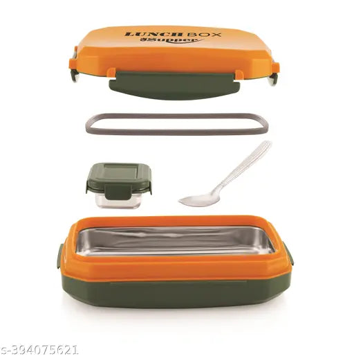 Stainless steel leak-proof lunch box (850ml), perfect for school & office use with compact design, ideal for on-the-go meals, India origin