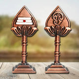 Detailed Lord Murugan Om Vel car dashboard idol with stand, ideal for puja, office, or home decor. Indian artistry