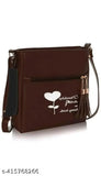 Brown PU compact shoulder crossbody bag, minimalist design with 3 compartments for women's everyday essentials