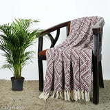 Gray cotton throw blanket soft, plush, warm, cozy for couch or chair