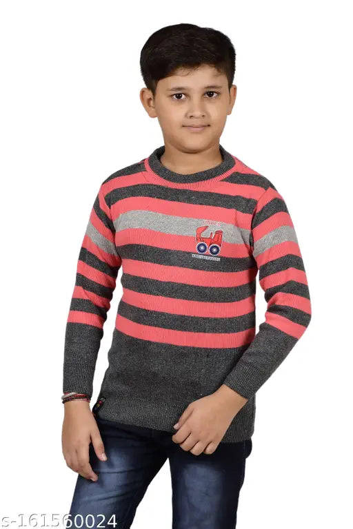 Wool full sleeve sweater, boys stripes pattern, quality product for discerning buyers