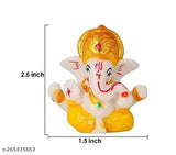 Yellow, orange, white, pink resin Ganesha statue for home temple decoration or car dashboard