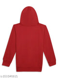 Maroon printed hoodie, cotton fleece sweatshirt for girls, long sleeves, fun pattern from India