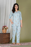 AYUSH TEXTILES Women's Printed Rayon Night Suit Set - Soft, trendy, and durable Indian nightwear